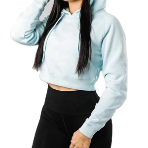 Fabricante Profesional de Sudaderas Cortas con Capucha para Mujer, en Stock, Sudaderas Cortas Personalizadas de Felpa para Mujer - Product Image 3