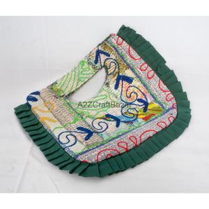 Indian 100% Cotton Suzani Embroidery Women's Clutch <b>Bag</b> with Hand Length Handle Handmade Travel And Gift Option - Product Image 1