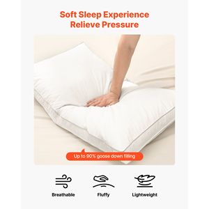 Set di 2 Cuscini Riscaldati King Size di Lusso per Hotel, Imbottitura Alternativa Originale, Motivo a Stelle, Esperienza di Sonno Confortevole - Product Image 2
