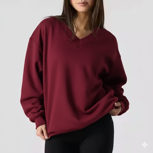 Sweat-shirt oversize pour femme, chaud, décontracté, doux, intérieur brossé, manches longues, style streetwear décontracté - Product Image 1