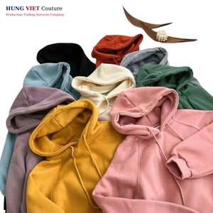 Sweat-shirt en coton doublé polaire unisexe de haute qualité motif solide surdimensionné Style Hip Hop décontracté pour l'automne - Product Image 1