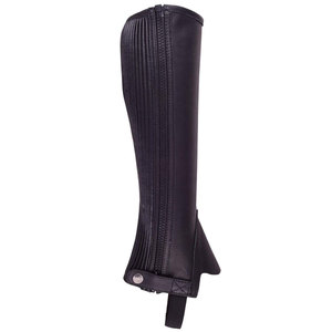 Demi-chaps d'équitation unisexes en cuir pleine fleur avec fermeture éclair latérale et panneau extensible – Protection durable des jambes pour l'équitation professionnelle - Product Image 3
