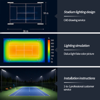 Projecteurs LED anti-éblouissement pour terrains de tennis extérieurs 300W 400W 500W 150LM/W pour le sport