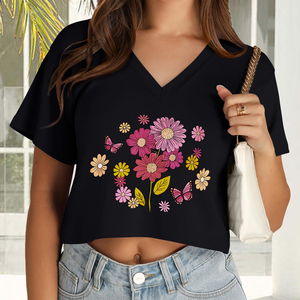 Camiseta corta sostenible para mujer, tejido antibacteriano de tacto suave, camiseta de verano de manga corta, ropa ecológica para mujer - Product Image 4