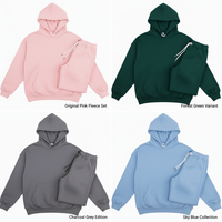 Setelan Training Pria Bahan Fleece Reflektif 2026 Model Terbaru Custom Logo Resleting Polos Hoodie