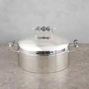 Stylish Metal Casserole With Crystal Detailing Perfect For Elegant Food Serving <b>Dining</b> <b>Table</b> Decor And Festive Hosting Use - Product Image 4