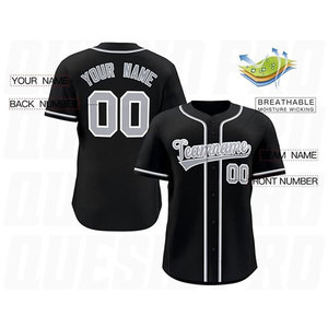 Maillots de baseball personnalisés de haute qualité avec logo, respirants, anti-humidité, à deux boutons, imprimés par sublimation et brodés - Product Image 3