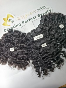 Precio al por mayor Color de pelo vietnamita crudo birmano rizado doble dibujado pelo de la mejor calidad pelo a granel cutícula vietnamita alineada - Product Image 4