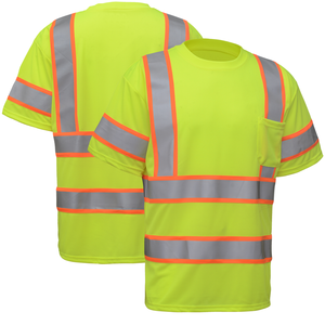 Chemise de sécurité réfléchissante haute visibilité à manches courtes, vêtements de travail pour la sécurité, prix de gros sur demande personnalisée - Product Image 1