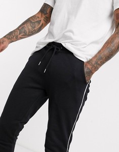 Men's Black Sweatpants With <b>White</b> Side Stripe Elastic Waist Casual <b>Joggers</b> Breathable Knitted Spandex Cotton Pants Autumn Wear - Product Image 2