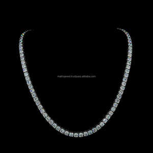 Bijoux fins 10K or blanc 5mm chaîne à maillons de Tennis D couleur VVS Hpht Cvd diamant personnalisable Logo serrure chaîne de Tennis - Product Image 1