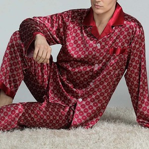 Mens Nightgown Casual Custom Printed <b>Suit</b> Satin <b>Pajamas</b> night sleeping <b>suit</b> custom sublimation Soft Cozy Satin Sleeping <b>Suit</b> - Product Image 2