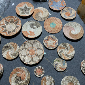 Nouvelle arrivée rustique jonc de mer plaque murale à la mode bohème plante multifonctionnelle en osier tenture murale différentes tailles pour la maison - Product Image 3