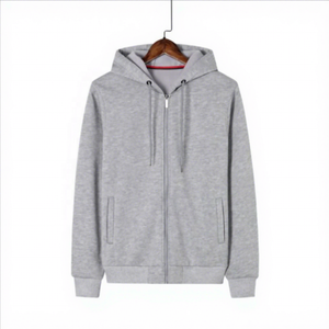 Sudadera con Capucha Roja para Hombre, Cierre de Cremallera, Color Sólido, Estilo Casual, Tejido de Punto, Corte Regular, para Otoño, con Bolsillos, 2027 - Product Image 4