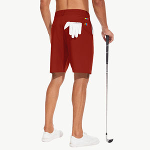 Shorts de golf décontractés pour hommes, personnalisés OEM, séchage rapide, respirants, taille élastique, longueur genou, en tissu tricoté, coupe classique, extensibles - Product Image 2