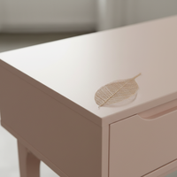 Table console ronde moderne avec 2 tiroirs, en chêne massif écologique, meubles de salon et de salle à manger pour les espaces modernes