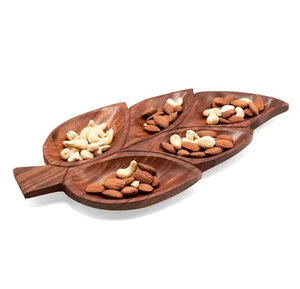 ถาดไม้ใส่ผลไม้อบแห้ง ถาดผลไม้อบแห้งรูปใบไม้ ปรับแต่งได้ หรูหรา พรีเมียม คุณภาพสูง สำหรับใส่ขนมและถั่ว - Product Image 3