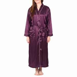 Robe de nuit en satin pour femme, robe de détente de luxe, vêtements de maison, chemise de nuit en soie 100% premium, longue robe confortable pour dormir, vêtements de nuit pour femmes - Product Image 6
