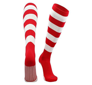 Wholesale Red And White Striped Knee High Breathable Outdoor Sports <b>Socks</b> All Seasons - Product Image 1