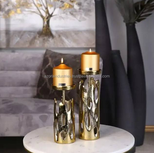 Portavelas de alambre de hierro, gran oferta, soporte de luz T decorativo para el hogar, candelabro de Navidad, candelabros con acabado de textura de Pilar - Product Image 1