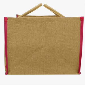 Bolsa de mercado moderna y ecológica de yute, espaciosa y reutilizable, con asas resistentes para compras, oficina y uso diario. - Product Image 1