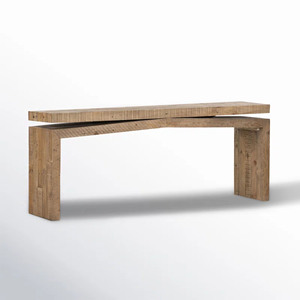 Mesa Consola Moderna de Madera de Teca de Mediados de Siglo, Diseño de Pedestal de Madera Maciza, Hecha a Mano, KALA CONCEPT, Muebles para Sala de Estar, Decoración de Entrada - Product Image 3