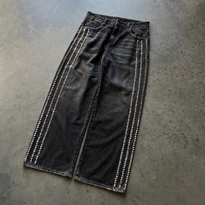 Regular Straight Leg Loose <b>Trousers</b> Plus Size Men'S Denim Regular Loose Fit Jeans Baggy Denim Pants Wide Leg <b>Trousers</b> - Product Image 3