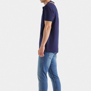 Chemises pour hommes modernes à col et poignets à revers, coupe ajustée, manches courtes, 100 % coton, broderie personnalisée, logo frontal, respirantes - Product Image 6