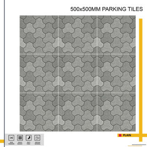 Dalles de stationnement extérieures antidérapantes 500x500 mm, idéales pour un revêtement de sol sécurisé dans les espaces commerciaux, résidentiels et pour véhicules en plein air. - Product Image 1