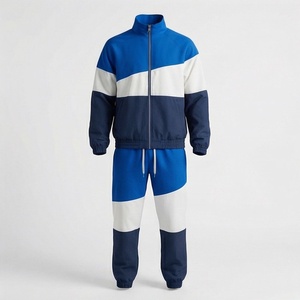 Survêtement unisexe color-block avec fermeture éclair intégrale, style sportif, idéal pour l'automne, en polyester respirant, coupe classique - Product Image 1