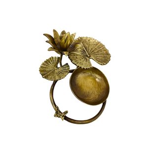 Brass Lotus Flower <b>Vase</b> for Home Decor Handcrafted Metal Flower <b>Vase</b> Centerpiece for Living Room Dining Table Office Decor - Product Image 4