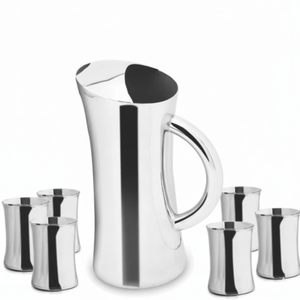 Jarra DE AGUA DE ACERO INOXIDABLE Premium con juego de 7 piezas de vidrio Jarra de agua de diseño clásico con mango de alambre al por mayor con vidrio - Product Image 1