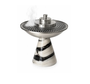 Nouveaux brûleurs à bakhoor en laiton artisanal de qualité supérieure, base en céramique blanche, écologiques, anti-odeurs, aromathérapie toutes saisons - Product Image 3