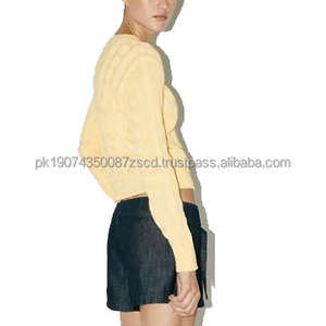 OEM/ODM Custom Women's Casual Wool/Acrylic Vintage <b>Cable</b> <b>Knitted</b> <b>Sweater</b> with Raglan Sleeves Factory Direct Logo Back - Product Image 3