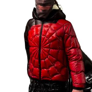 Veste d'hiver matelassée pour homme à col montant en toile à motif géométrique de haute qualité avec logo personnalisé OEM - Product Image 1