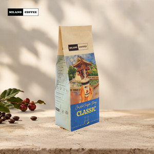 กาแฟโรบัสต้าคั่วเข้มแบบดั้งเดิม มิลานโน่ บดละเอียด 250 กรัม บรรจุภัณฑ์คราฟท์ วาล์วแบบทางเดียว ผลิตในเวียดนาม (OEM) - Product Image 2