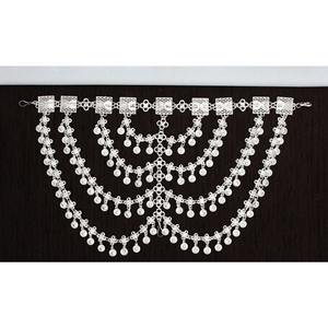 Traditional Artificial Silver Plated DamdiTikka Bridal Head Jewelry Handcrafted Ethnic Gulf Women <b>Hair</b> <b>Chain</b> Trendy <b>Tassel</b> <b>Chain</b> - Product Image 2