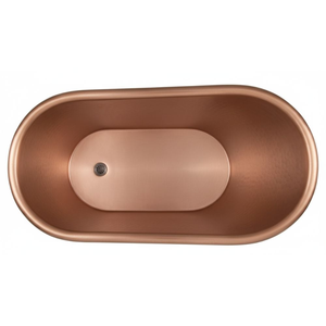 Baignoire gonflable de luxe en cuivre finition antique avec design incurvé élégant, ovale autoportante avec couvercle, pour salles de bain d'hôtels et villas - Product Image 4