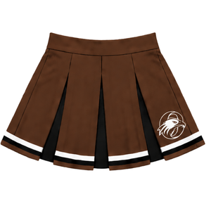 Jupe plissée marron pour femmes et filles, idéale pour la danse, les entraînements, les compétitions, les tenues de sport scolaires et les équipes athlétiques. - Product Image 1