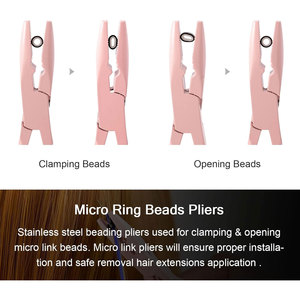 Kit de Extensiones de Cabello con Micro Anillas, Alicates Profesionales para Extensiones de Cabello, Aguja de Bucle, Gancho para Tirar, Dispositivo para Micro Anillas - Product Image 5