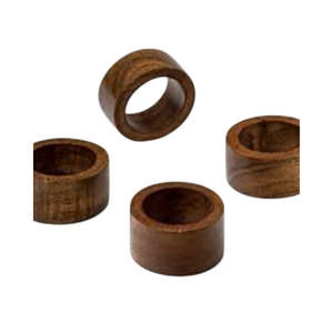 Handcrafted Acacia Wooden Napkin Rings Set Polished Hardwood <b>Table</b> Decor For Home Hotel And Wedding Events In Affordable Price - Product Image 2