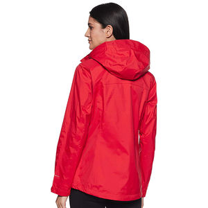 <b>Women</b> Red Hooded Zipper <b>Jacket</b> Lightweight Waterproof Wind Resistant Full Sleeve <b>Spring</b> Outerwear Casual Wear - Product Image 4