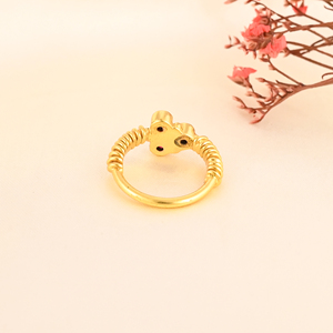 แหวนทองเหลืองประดับพลอยโกเมนไฮโดรสามเม็ด ดีไซน์หรูหรา ทำมือโดยดีไซเนอร์ - Product Image 3