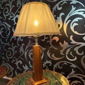 Lámpara de Madera, Lámpara de Mesa de Madera Maciza para Dormitorio, Sala de Estar, Oficina en Casa, Iluminación con Acabado Natural, Diseño Interior Moderno - Product Image 1