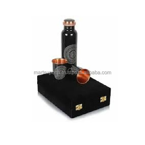 Juego de Botellas de Agua de Cobre Martillado Tradicional de 1 Litro, Elegante Caja de Regalo, Apto para Hervir, Unisex, Ecológico, para el Bienestar - Product Image 2