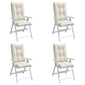 Juego de 4 Cojines y Almohadas para Exteriores de Poliéster 100% Color Crema Melange, Cojín para Silla de Respaldo Alto - Product Image 1