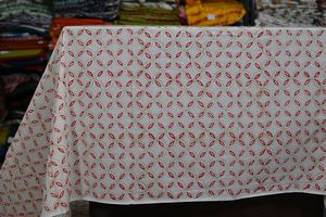 Mantel de Algodón con Estampado Artesanal, Moderno y Ecológico, Hecho a Mano en India, con Diseño Floral, Decoración para el Hogar y la Comedor, de Rajasthan - Product Image 5