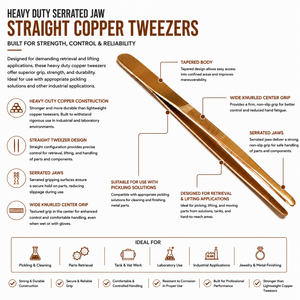 Heavy Duty Serrated <b>Jaw</b> Straight Copper Tweezers Precision Jewelry <b>Watch</b> Repair Tool ZetomedPro - Product Image 4