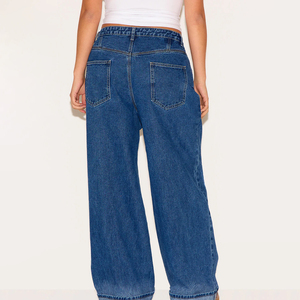 Nueva llegada, pantalones vaqueros holgados personalizados a buen precio para mujer, estilo streetwear, pantalones de mezclilla estilo flare, pantalones oversize para mujer - Product Image 3