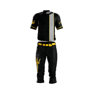 Uniforme de baseball pour homme, noir, manches courtes, imprimé vert sublimé, boutons sur le devant, tissu respirant en polyester, vêtements pour toutes les saisons - Product Image 2